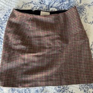 Zara Pink Cream Houndstooth Mini Skirt - Classic Check